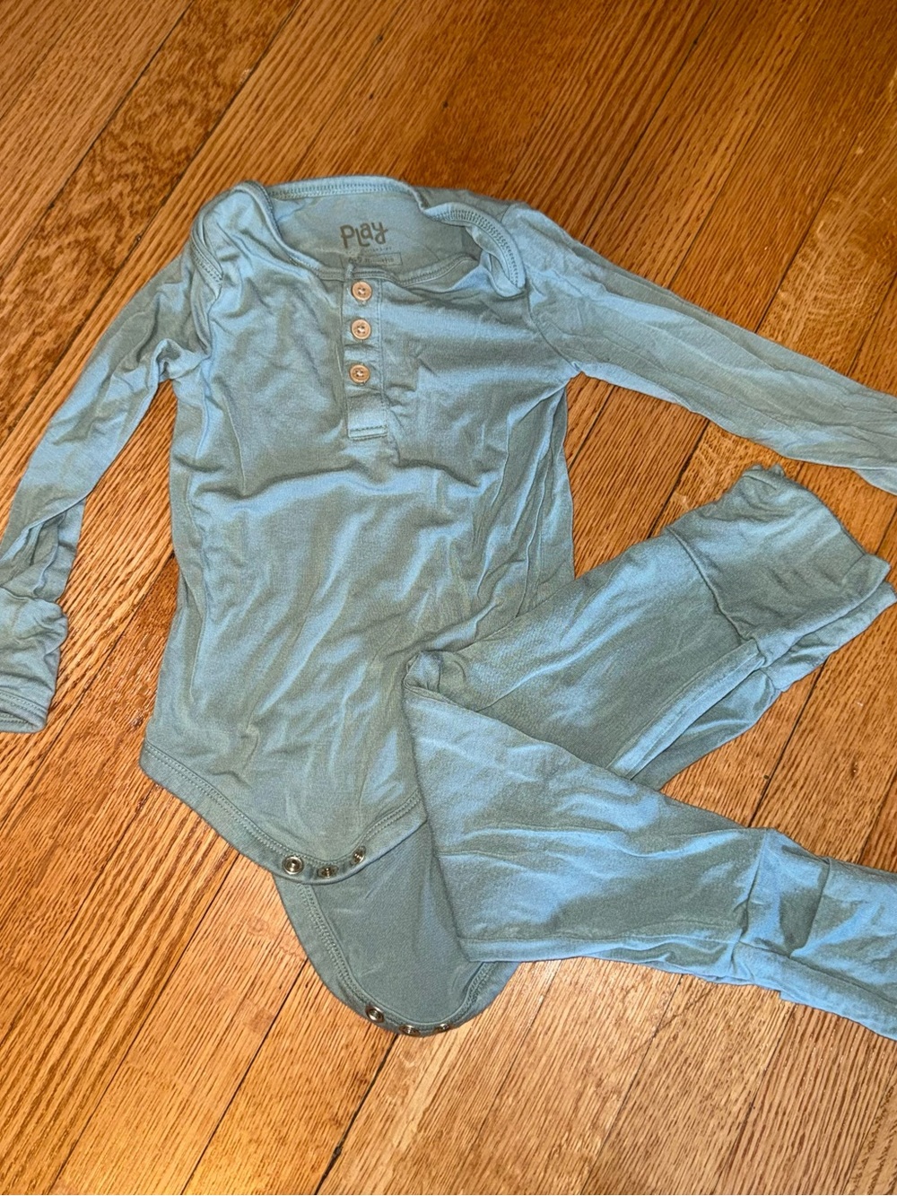 Little Sleepies Blue Long Sleeve Henley Matching Set